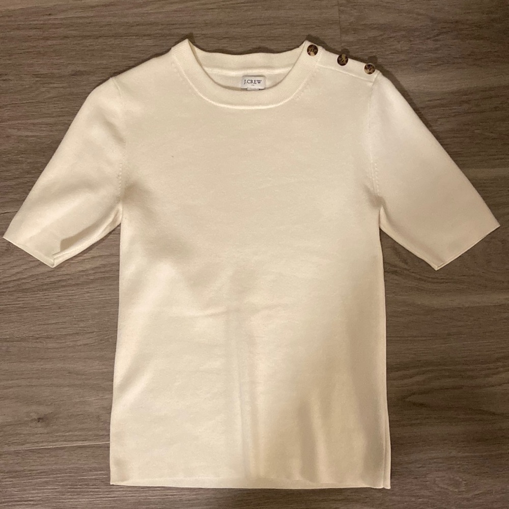 J. Crew cream short sleeve knit (women’s)